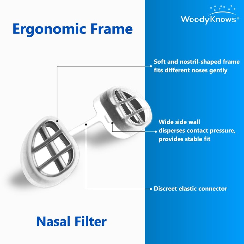 WoodyKnows Super-Defense Nasal Filters (Narrow, S, 6 Pack)