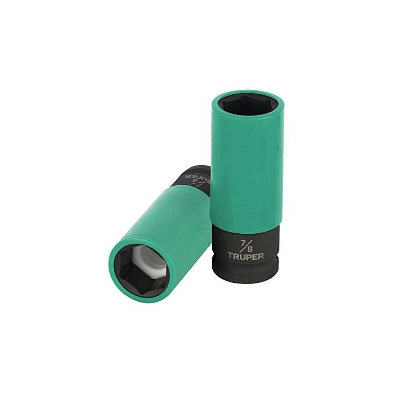 Truper D-7328-HLPD Dado Largo Impacto protección plástica 7/8", 6 Puntas,