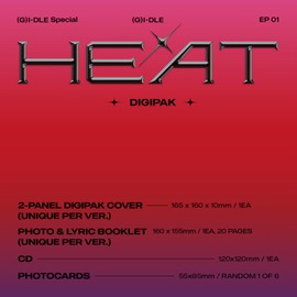 (G) I-DLE - Special Album [HEAT] (DIGIPAK - Random Ver.) 2-Panel Digipak Cover + Photo & Lyric Booklet + CD + Photocard + 2 Pin Badge + 4 Extra Photocards