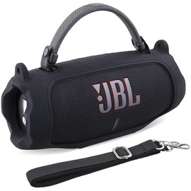 Baval Silicone Case Compatible with JBL Charge 6 Portable Bluetooth Speaker(Black Cover)