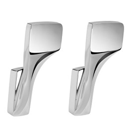 Frafuo 2PCS Robe Hooks for Bathrooms-Artistic Curved Line for Solid Brass Towel Hooks-7.93oz/225g Weight for Chrome Towel Hook Ensure Quality (Chrome)