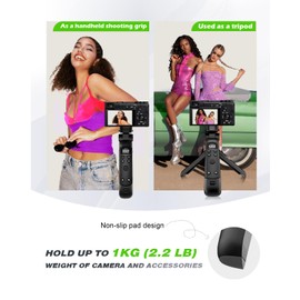 for Canon Tripod with Rechargeable Remote Control - Aodelan Wireless Shooting Grip with OLED Screen for Vlogging for Canon G7X III, G5XII, SX70 HS, EOS RP, EOS R, R5, R6, M50, M50 II, 77D, 250D, T8i