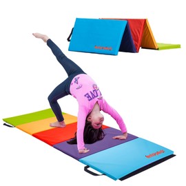 Antsy Pants Tumbling Mat – Gymnastics Mat, Easy to Clean Gym Mat, Sturdy, Foldable Tumbling Mat for Kids, Padded, Lightweight, Portable, Carrying Handle, Gymnastics Equipment for Activity Play