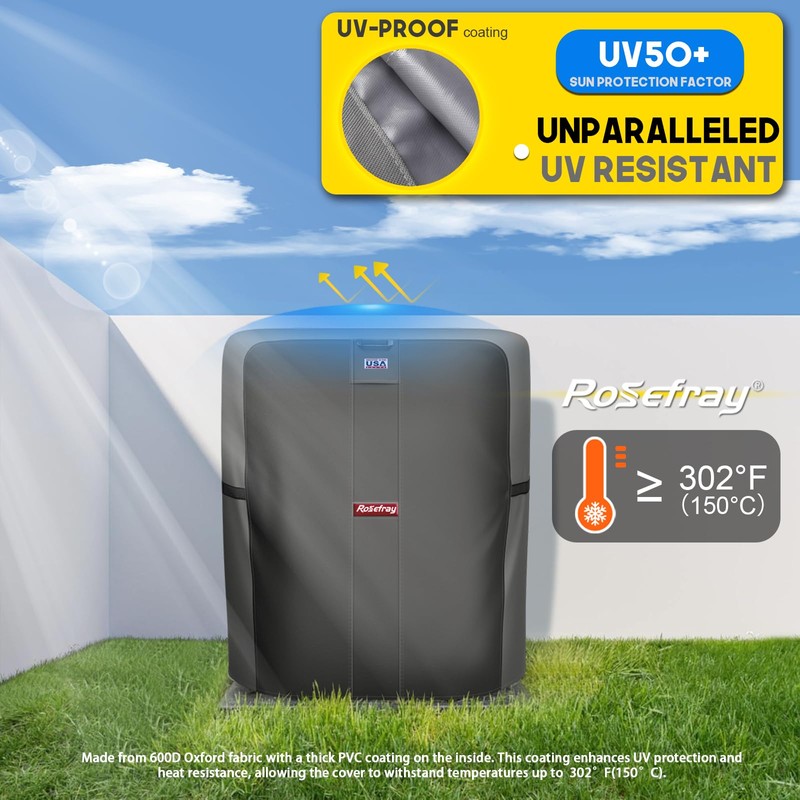 Rosefray Air Conditioner Cover Waterproof AC Cover 600D Heavy Duty