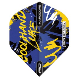 RED DRAGON Hardcore Luke Humphries Signature Graffiti Blue Standard Dart Flights - 3 Sets Per Pack (9 Dart Flights in total)