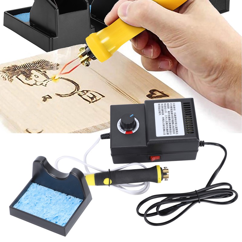 Woodburner Machine Adjustable Temperature Professional Burning Pyrography Set Art SuppliesEU