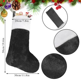 CCINEE Christmas Black Stockings,6 Pack 18 Inches Large Stockings with Plush Cuff,Classic Christmas Stockings Decorations for Xmas Party Favor Gifts Fireplace Decor