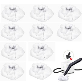 Sgizoku Small Microfiber Bonnet Steam Mop Pads Compatible with Dupray Steam Cleaners etc for The Triangular Brush Tool - Reusable Washable Steam Cloth Accessories - 10 Pack