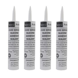 Awoco NSF Food Service Silicone Adhesive Sealant Heat/Cold Resistant -80°F to 400°F Flexible Waterproof (Aluminum x 4)