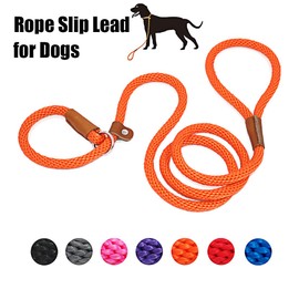 lynxking Dog Leash Slip Rope Lead Leash Strong Heavy Duty Braided Rope No Pull Training Lead Leashes for Medium Large Dogs
