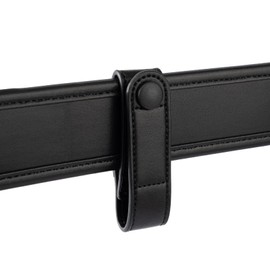 TACNEX Handcuff Strap w/Snap Closure Cuff Holder Nylon Keeper Chain/Hinged Cuffs Carrier Quick Release Clip Hook for ASP Handcuff Duty Belt (Plain Black Strap with Copper Snap, 1 PCS)