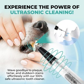 BRIGHT BITE™ | Ultrasonic Plaque Remover for Teeth | Dog Toothbrush; Cat Toothbrush | Quiet Tartar Remover | Dog Accessories | Teeth Cleaning Tools| Doggie Dental Scaler | Dental Tools | USB-C