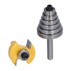 Router Bit 1/4in Shank Multi Grooved with 6Pcs Bearing 1/8in