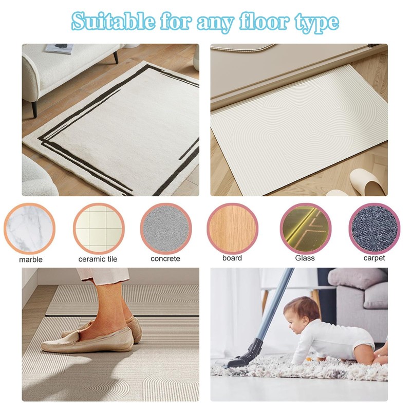 12 Pcs Rug Gripper for Laminate Floor Anti-Slip Rug Sticker