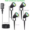 Miabiual 4 Pack Outdoor Spot Lights with Timer (4/6/8H), 24W