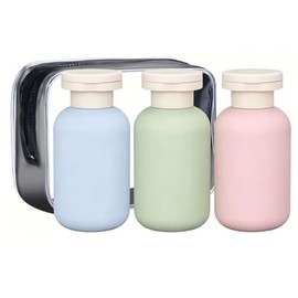 Botellas de Viaje, 3 Piezas 100 ml Envases para Viaje sin Fugas, Accesorios de Viaje Accesorios de Viaje en Colores Verde, Azul y Rosa - 3.4 oz cada una