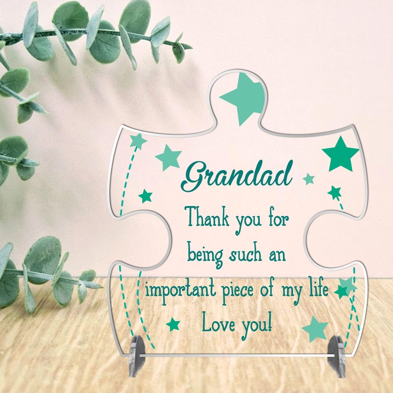 Grandad Puzzle Piece Acrylic Plaque: Heartfelt Father's Day & Birthday