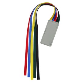 PPhtony Bible Ribbon Bookmark Artificial Leather Multiple Page Marker with 5 Color Ribbons for Book Lover Reader Teacher Student Christmas Gift (Gray)