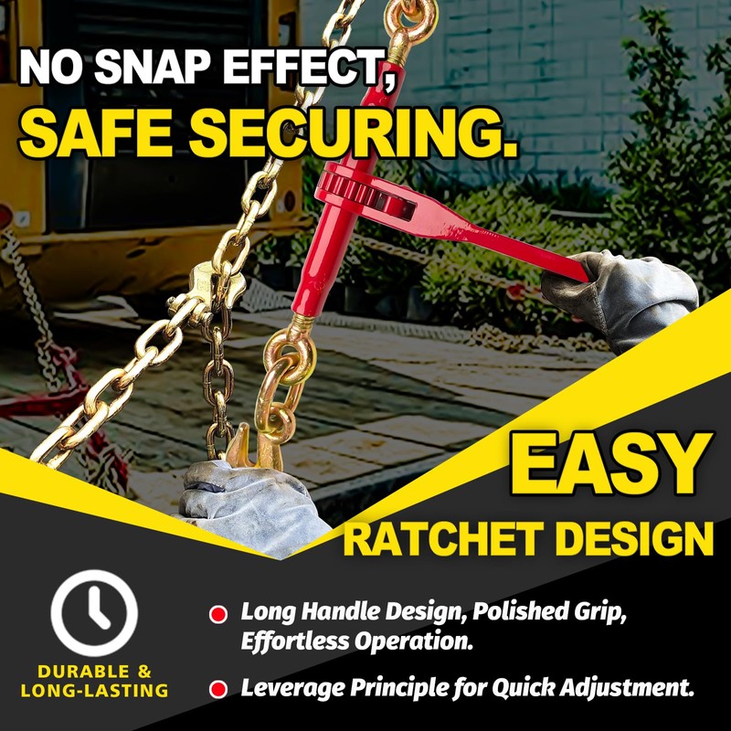 FITHOIST Ratchet Chain Binders 5/16'' - 3/8'' | 2-Pack Load