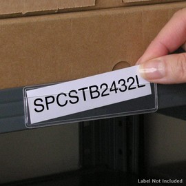 StoreSMART - Peel & Stick 1" x 4" Shelf Tag/Label Holders - 50-Pack - Open Long Side - SPCSTB2432L-50