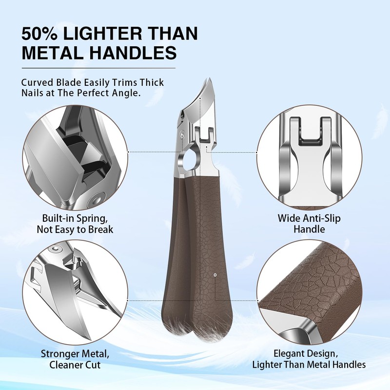 Eagle Beak Slanted Nail Clippers for Thick & Ingrown Toenails,