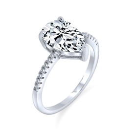 Bling Jewelry Pear Shaped 2.25 Carat Solitaire CZ Engagement Ring 925 Sterling Silver