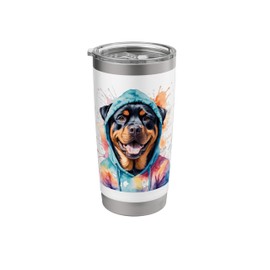 Rottweiler Hoodie Rottie Dog Colorful Funny Print Graphic Stainless Steel Insulated Tumbler