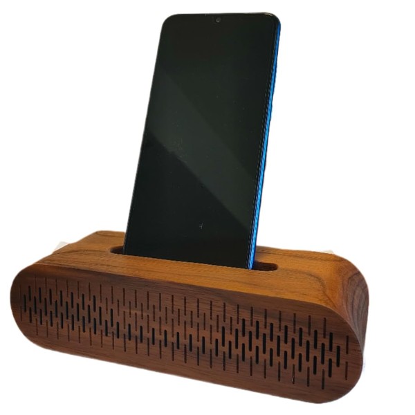 belaDESIGN Smartphone Stand Speaker, Natural Wood, No Power Supply Required,