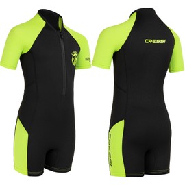Cressi Little Shark 2 mm Wetsuit for Children Available Short Sleeve and Long Sleeve, black