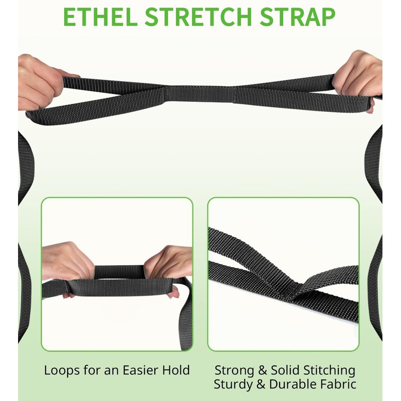 ETHEL Stretching Strap Yoga Strap Physical Therapy for Home Workout,