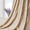 MYRU 1 Pair Khaki Blackout Curtains for Bedroom, Luxury Striped