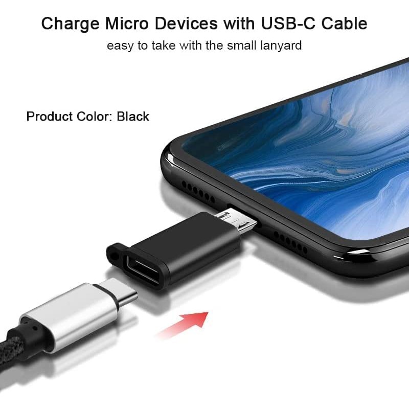 Leizhan USB C to Micro USB Adapter with Lanyard, 4