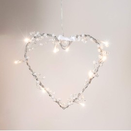 Lights4fun 10er LED Lichterherz LED Herz warmweiß batteriebetrieben Herz Deko Muttertag Muttertagsgeschenk Geschenke zum Muttertag Lichterkranz Fenster