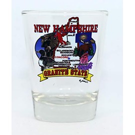 New Hampshire State Elements Map Shot Glass