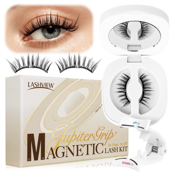 LASHVIEW Magnetic Eyelashes Natural Look, Reusable Manga Magnetic Lashes Kit