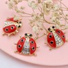 3 Pack Ladybug brooch pin Crystal Insect Cute Animal Enamel