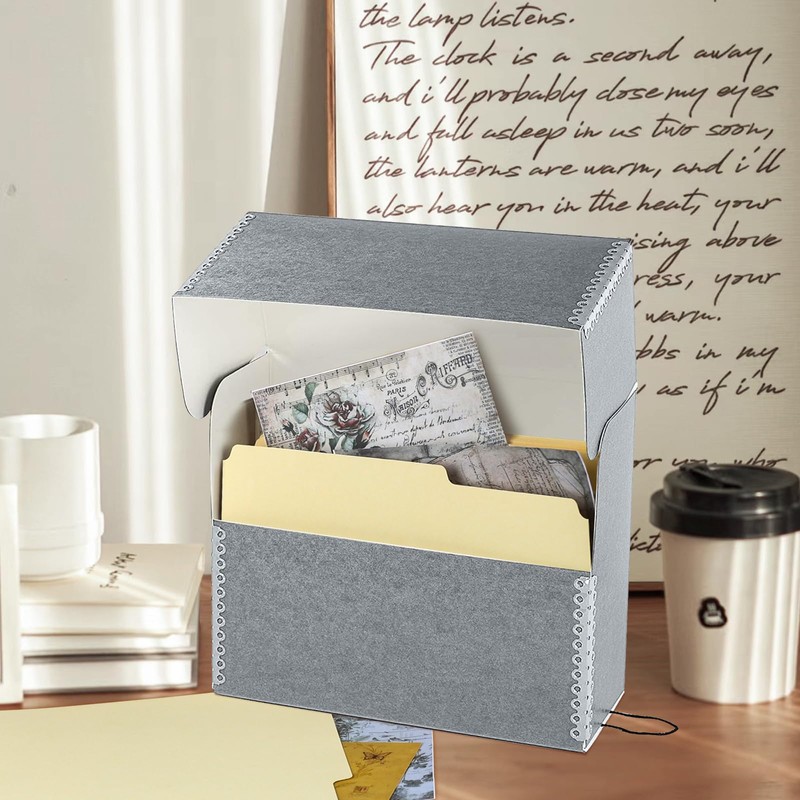 Lineco Archival Document Storage Box with Metal Edge, Acid-Free Gray