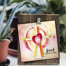Religious Easter Cards - Loved Beyond Measure, pack of 5 cards with white envelopes, with Bible verse inside these Christian Easter cards, by Just Cards Direct
