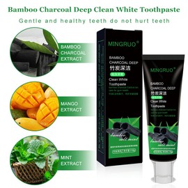 MINGRUO Bamboo Charcoal Deep Toothpaste, Aktivkohle Toothpaste, Bambuskohle Zahnpasta, Aktivkohle-Kohle-Zahnpasta, Frischer Atem Zahnfleckenentfernung