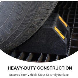 OrangeStar 4-Pack Heavy Duty Rubber Wheel Chocks with Hand Grip