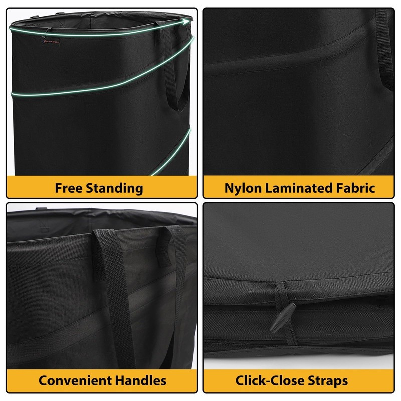 YUDI & GARDEN 46 Gallon Square Collapsible Yard Waste Bin,