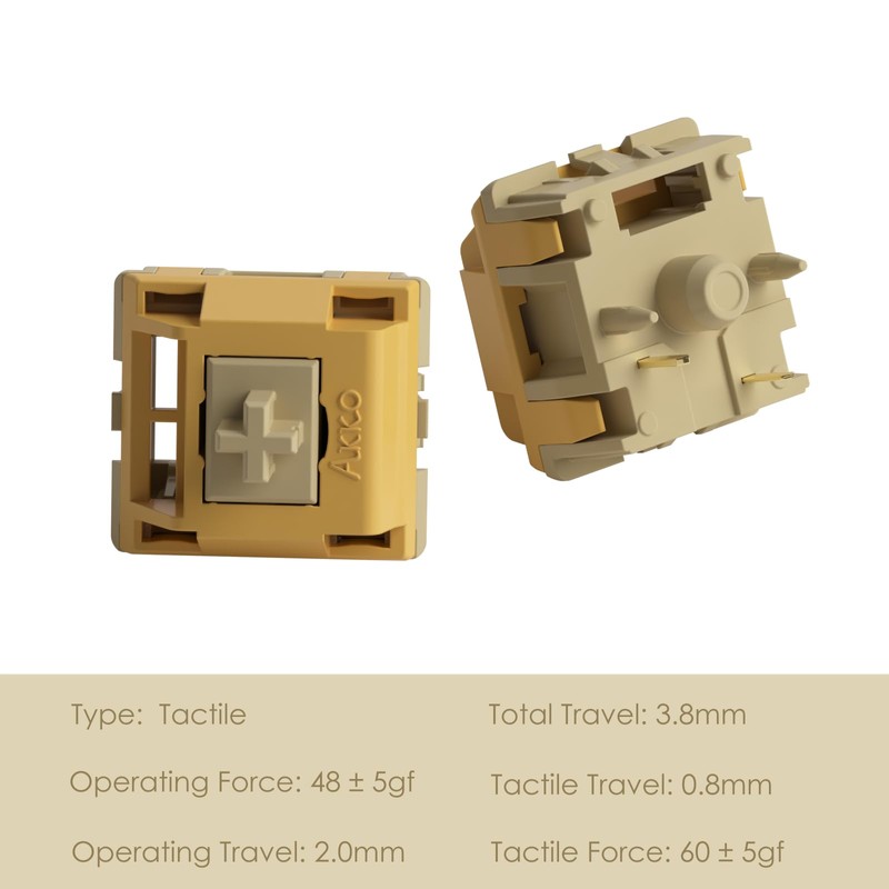 Akko Bittersweet Tactile Keyboard Switch for Mechanical Gaming Keyboard, 5-Pin