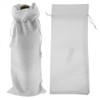 12pcs Simple Linen Fabric Wine Bag with Drawstring Champagne Decorative