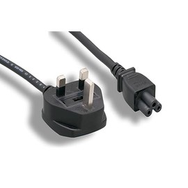 Kentek 6 Feet Ft US 3 Prongs AC Power Cord IEC320 C5 to UK England BS1363 3 prongs AC Outlet Cable with Fuse 18 AWG Black International Travel