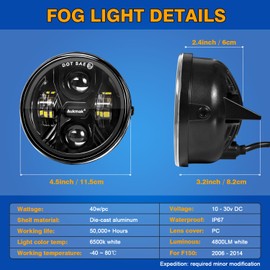 Upgraded LED Fog Lights Assembly Compatible with Ford F150 2006 2007 2008 2009 2010 2011 2012 2013 2014 Accessories for F150 2006-2014 2pcs