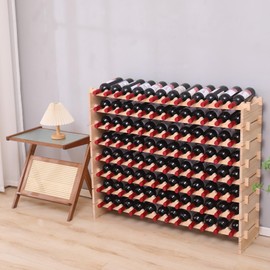 FDHUIJIA Wooden Stackable Storage Modular countertop Wine Rack cabinet-96bottle Freestanding for Floor Wine Display Stand Holder