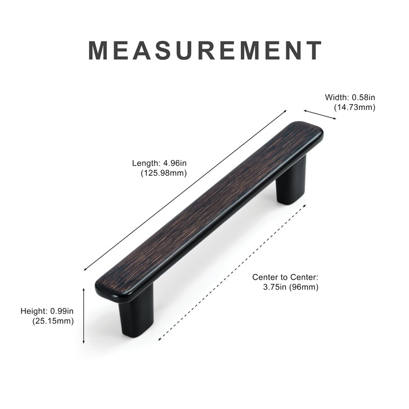 HESTIA HARDWARE 10 Pack | Oil Rubbed Bronze Cabinet Pulls