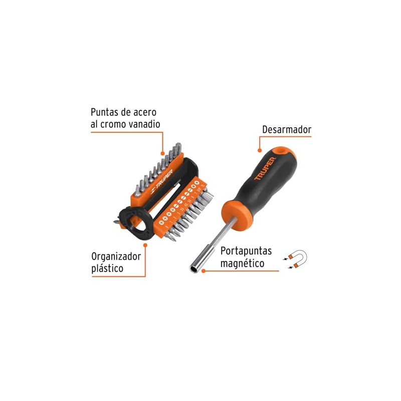 Truper DMP-33, Desarmador multipunta, con 33 puntas