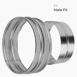 HVAC OV 12" Inch Galvanized Steel Duct Coupling - Male Fit Round HVAC Fitting Vent Connector/Extender - Dust Hose or Exhaust Pipe Connection - Ductwork Installations for Dryer Vent Systems
