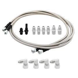 Assembroverse 70 Inch Flexible SS Braided Transmission Cooling Hose Kit Compatible with 700R4 4L60E 4L80E TR6060 AOD 4R70W 4R100 with 6AN to 1/4 NPT & 3/8 NPT Adapters